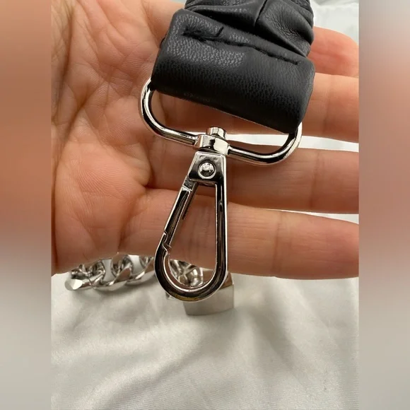 Anthropologie lux adjustable Black Leather Chain Strap - Picture 9 of 12